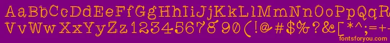 Caretodance-Schriftart – Orangefarbene Schriften auf violettem Hintergrund