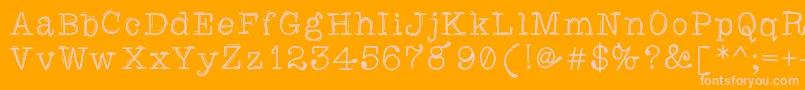 Caretodance-Schriftart – Rosa Schriften auf orangefarbenem Hintergrund