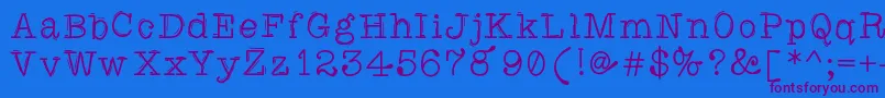 Caretodance Font – Purple Fonts on Blue Background
