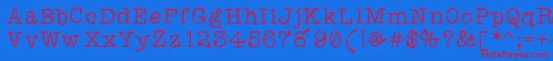フォントCaretodance – 赤い文字の青い背景