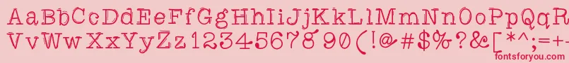 フォントCaretodance – ピンクの背景に赤い文字