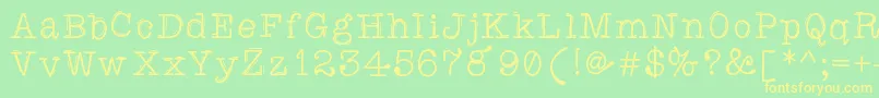 Caretodance Font – Yellow Fonts on Green Background