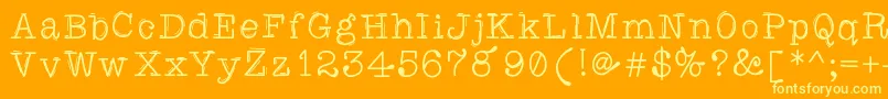 Caretodance Font – Yellow Fonts on Orange Background