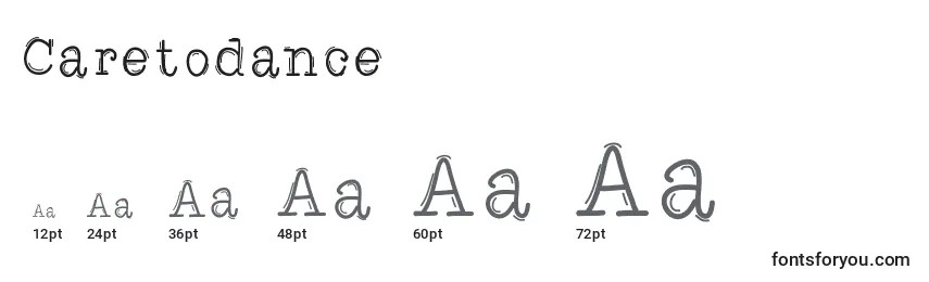 Caretodance Font Sizes