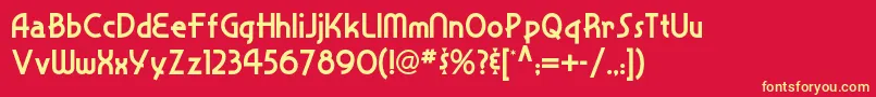 Snappyservicenf Font – Yellow Fonts on Red Background