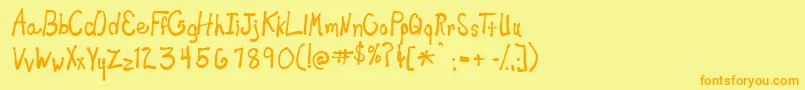 Newtoy ffy Font – Orange Fonts on Yellow Background
