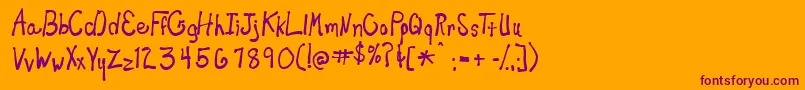 Newtoy ffy-Schriftart – Violette Schriften auf orangefarbenem Hintergrund