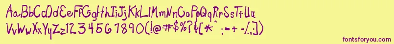 Newtoy ffy Font – Purple Fonts on Yellow Background