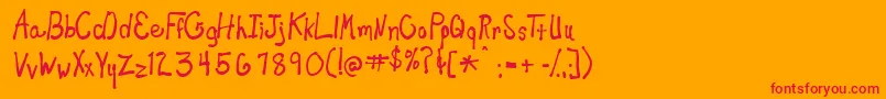 Newtoy ffy Font – Red Fonts on Orange Background