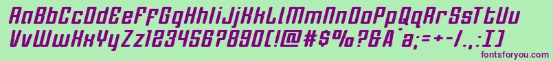 Darklighterexpandital Font – Purple Fonts on Green Background
