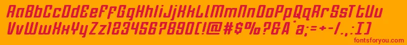 Darklighterexpandital-Schriftart – Rote Schriften auf orangefarbenem Hintergrund