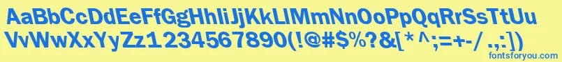 FrankfurtbackslantBold Font – Blue Fonts on Yellow Background