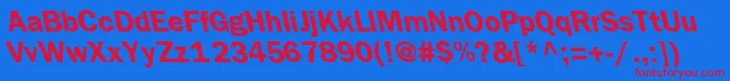 フォントFrankfurtbackslantBold – 赤い文字の青い背景