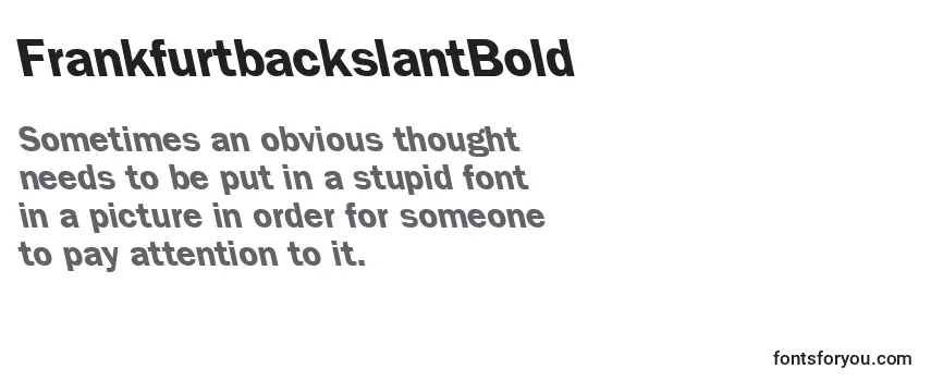 FrankfurtbackslantBold Font