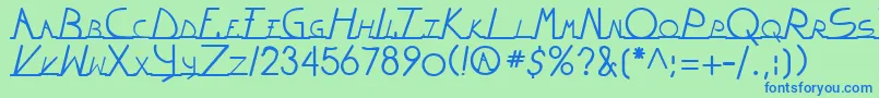 WiltonianRegular Font – Blue Fonts on Green Background