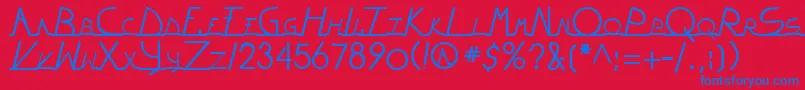 Czcionka WiltonianRegular – niebieskie czcionki na czerwonym tle