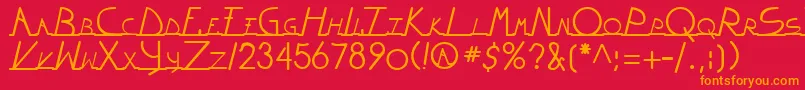 WiltonianRegular Font – Orange Fonts on Red Background