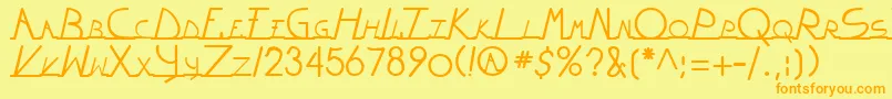 WiltonianRegular Font – Orange Fonts on Yellow Background