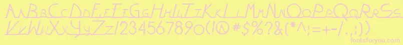 WiltonianRegular Font – Pink Fonts on Yellow Background