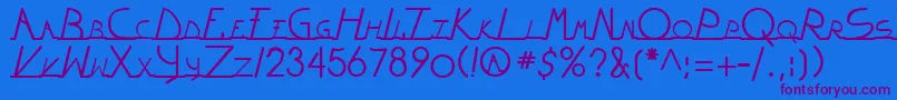 WiltonianRegular Font – Purple Fonts on Blue Background