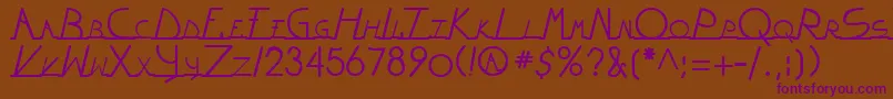 WiltonianRegular Font – Purple Fonts on Brown Background