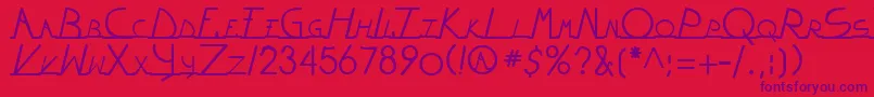 WiltonianRegular Font – Purple Fonts on Red Background