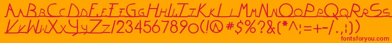 WiltonianRegular Font – Red Fonts on Orange Background