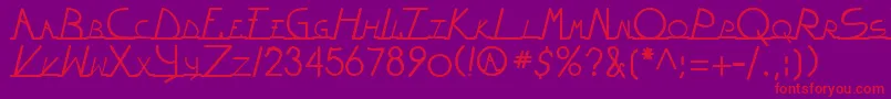 WiltonianRegular Font – Red Fonts on Purple Background
