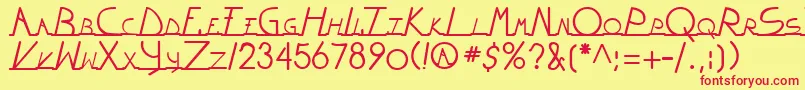 WiltonianRegular Font – Red Fonts on Yellow Background