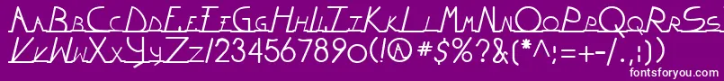 Fonte WiltonianRegular – fontes brancas em um fundo violeta