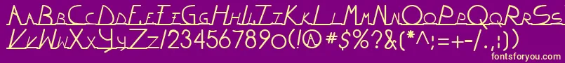 WiltonianRegular Font – Yellow Fonts on Purple Background