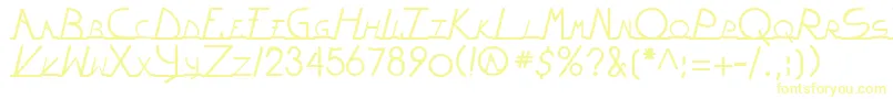 フォントWiltonianRegular – 白い背景に黄色の文字