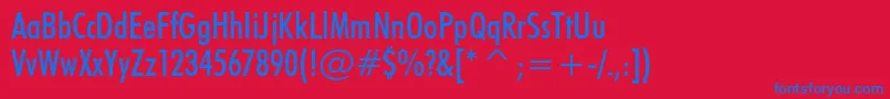 FuturaMediumCondensedBt Font – Blue Fonts on Red Background