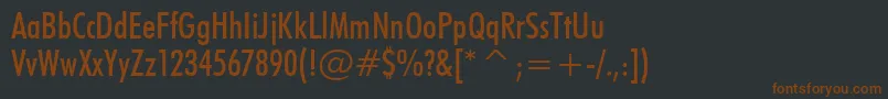 Fonte FuturaMediumCondensedBt – fontes marrons em um fundo preto