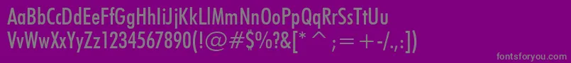 FuturaMediumCondensedBt-fontti – harmaat kirjasimet violetilla taustalla