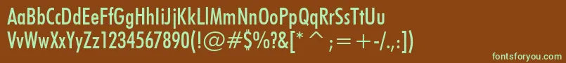 Шрифт FuturaMediumCondensedBt – зелёные шрифты на коричневом фоне