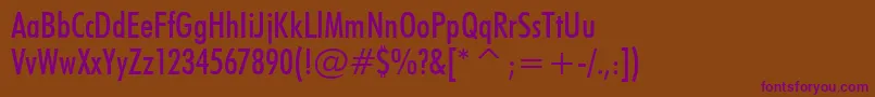 Czcionka FuturaMediumCondensedBt – fioletowe czcionki na brązowym tle