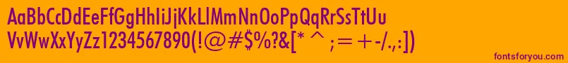 FuturaMediumCondensedBt Font – Purple Fonts on Orange Background