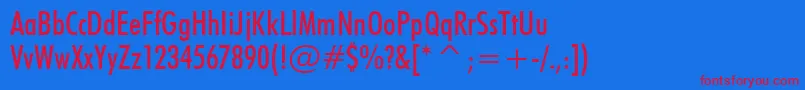 FuturaMediumCondensedBt-fontti – punaiset fontit sinisellä taustalla