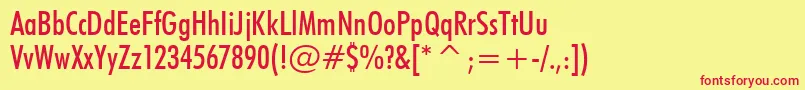 FuturaMediumCondensedBt Font – Red Fonts on Yellow Background