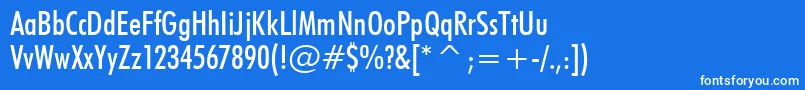 Шрифт FuturaMediumCondensedBt – белые шрифты на синем фоне