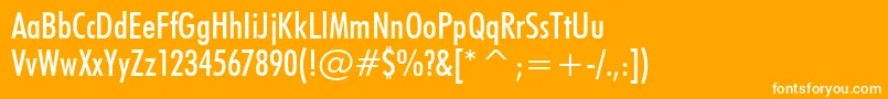 FuturaMediumCondensedBt Font – White Fonts on Orange Background