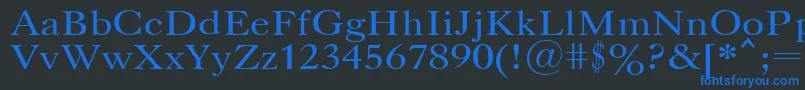 UkCaslon Font – Blue Fonts on Black Background