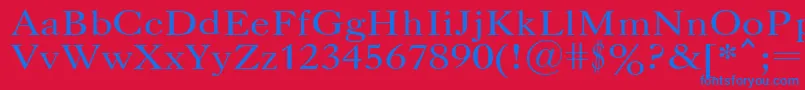 UkCaslon Font – Blue Fonts on Red Background