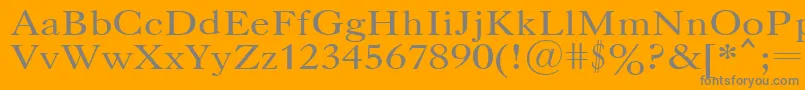 UkCaslon-Schriftart – Graue Schriften auf orangefarbenem Hintergrund