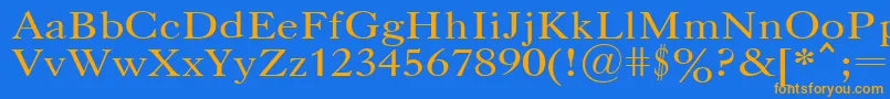 Шрифт UkCaslon – оранжевые шрифты на синем фоне