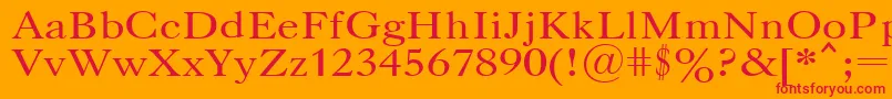 フォントUkCaslon – オレンジの背景に赤い文字