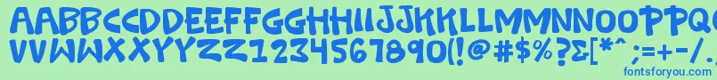 K26swashbuckle Font – Blue Fonts on Green Background