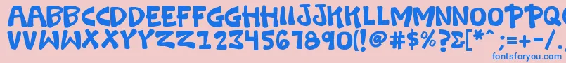 K26swashbuckle Font – Blue Fonts on Pink Background