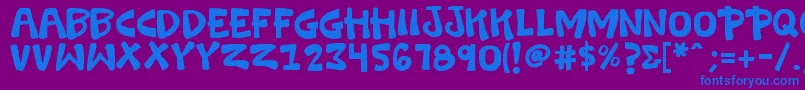 K26swashbuckle Font – Blue Fonts on Purple Background